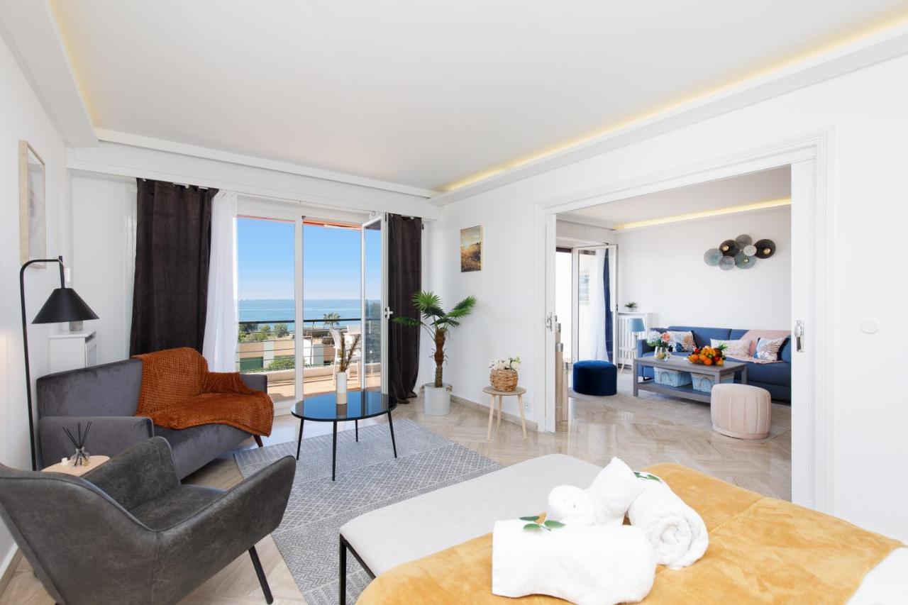 Suite Riviera - Sea View - Clim - 50M Plage - Residence De Standing - Spacieux 180 M2 - Parking Cannes Eksteriør billede